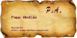 Papp Abdiás névjegykártya